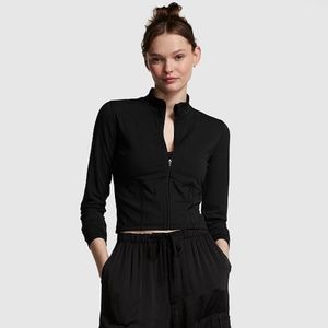 Victoria's Secret PINK Soft Ultimate Zip-Up Jacket Black XL NEW